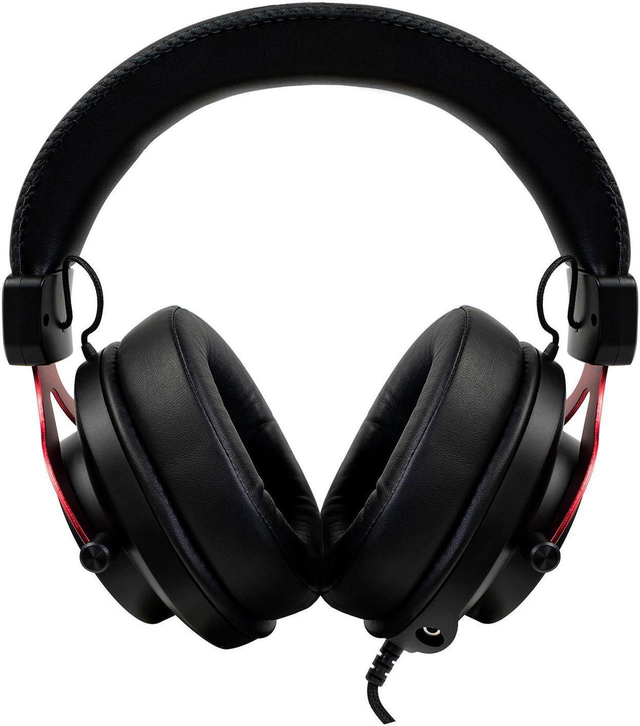 Alt view image 2 of 7 - Arozzi Aria Gaming Headset with Detachable Microphone 50mm Drivers Microphone Mute Button Volume Control Aluminum Frame and 7.25 ft Braided Cable - Black Red