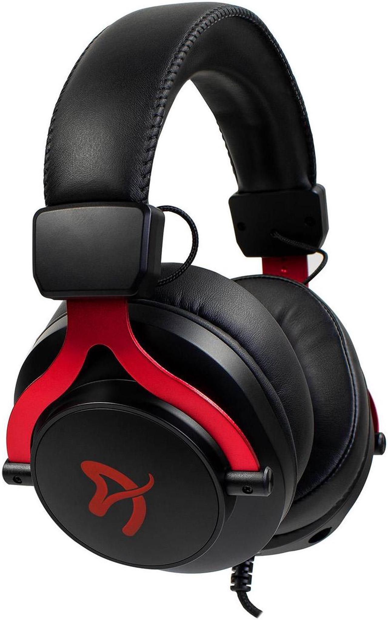 Alt view image 3 of 7 - Arozzi Aria Gaming Headset with Detachable Microphone 50mm Drivers Microphone Mute Button Volume Control Aluminum Frame and 7.25 ft Braided Cable - Black Red