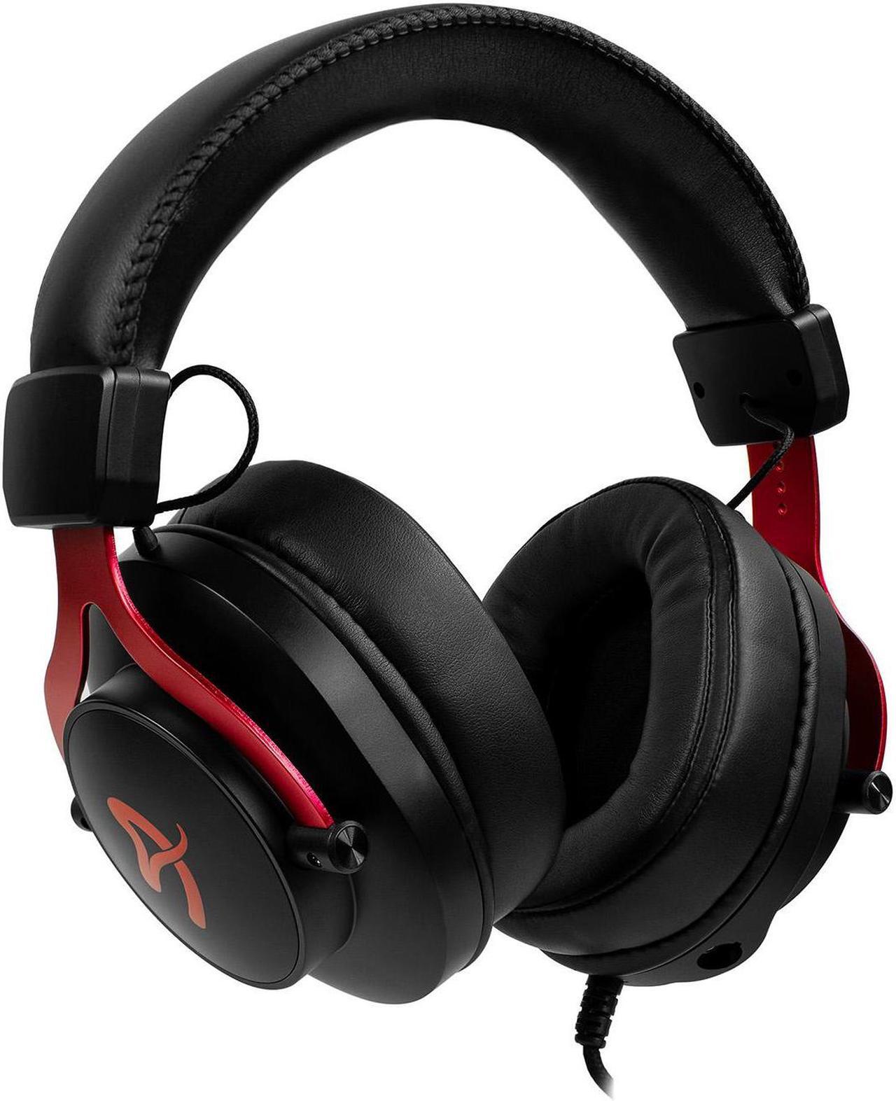Alt view image 4 of 7 - Arozzi Aria Gaming Headset with Detachable Microphone 50mm Drivers Microphone Mute Button Volume Control Aluminum Frame and 7.25 ft Braided Cable - Black Red