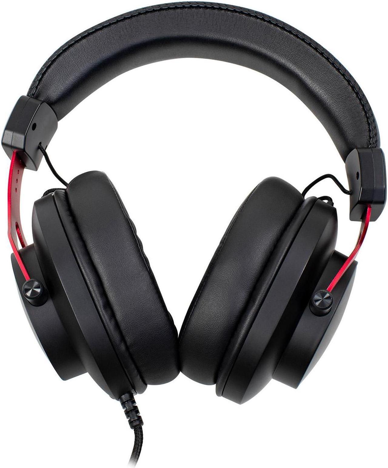 Alt view image 6 of 7 - Arozzi Aria Gaming Headset with Detachable Microphone 50mm Drivers Microphone Mute Button Volume Control Aluminum Frame and 7.25 ft Braided Cable - Black Red
