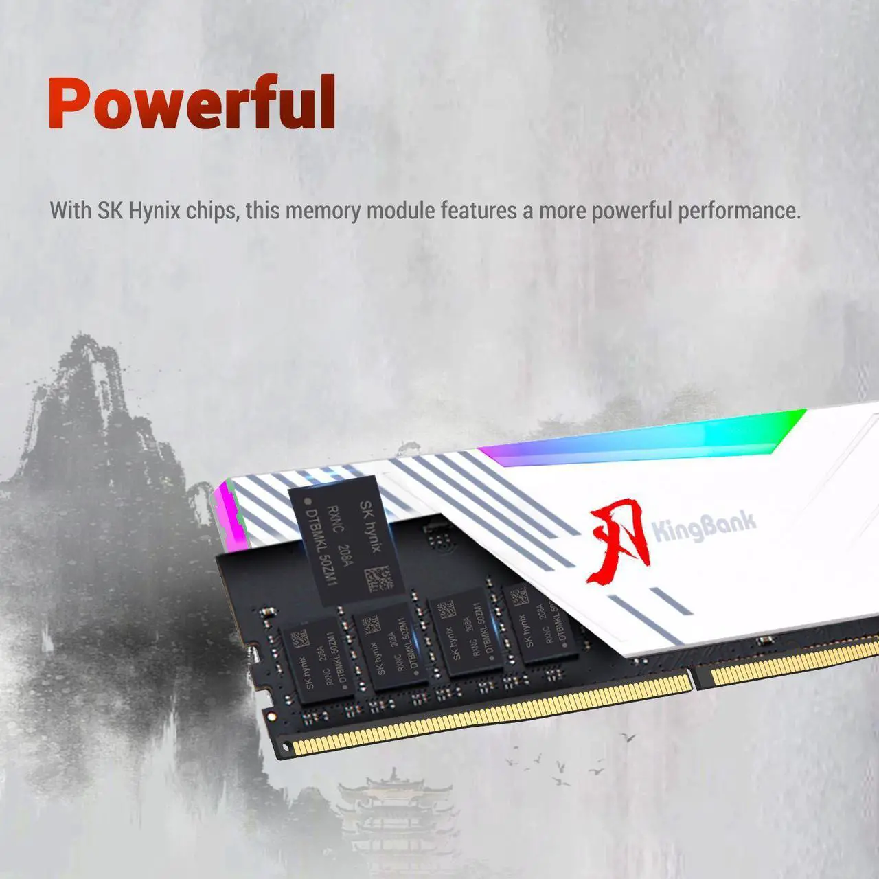 Alt view image 5 of 7 - KingBank RGB Desktop Computer Memory Ram CXMT/Hynix DDR4 16GB(2x8GB) 3600MHz 1.35V CL18 for Desktop Computer Game Office
