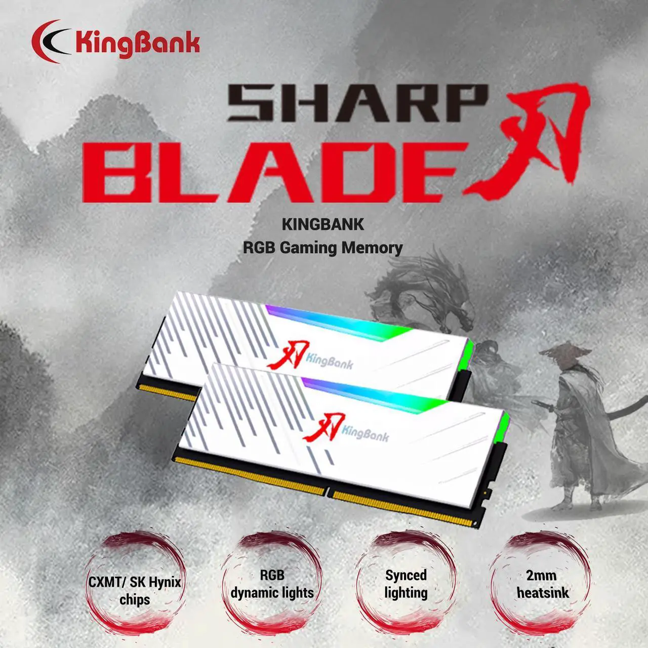 Alt view image 3 of 7 - KingBank RGB Desktop Computer Memory Ram CXMT/Hynix DDR4 16GB(2x8GB) 3600MHz 1.35V CL18 for Desktop Computer Game Office
