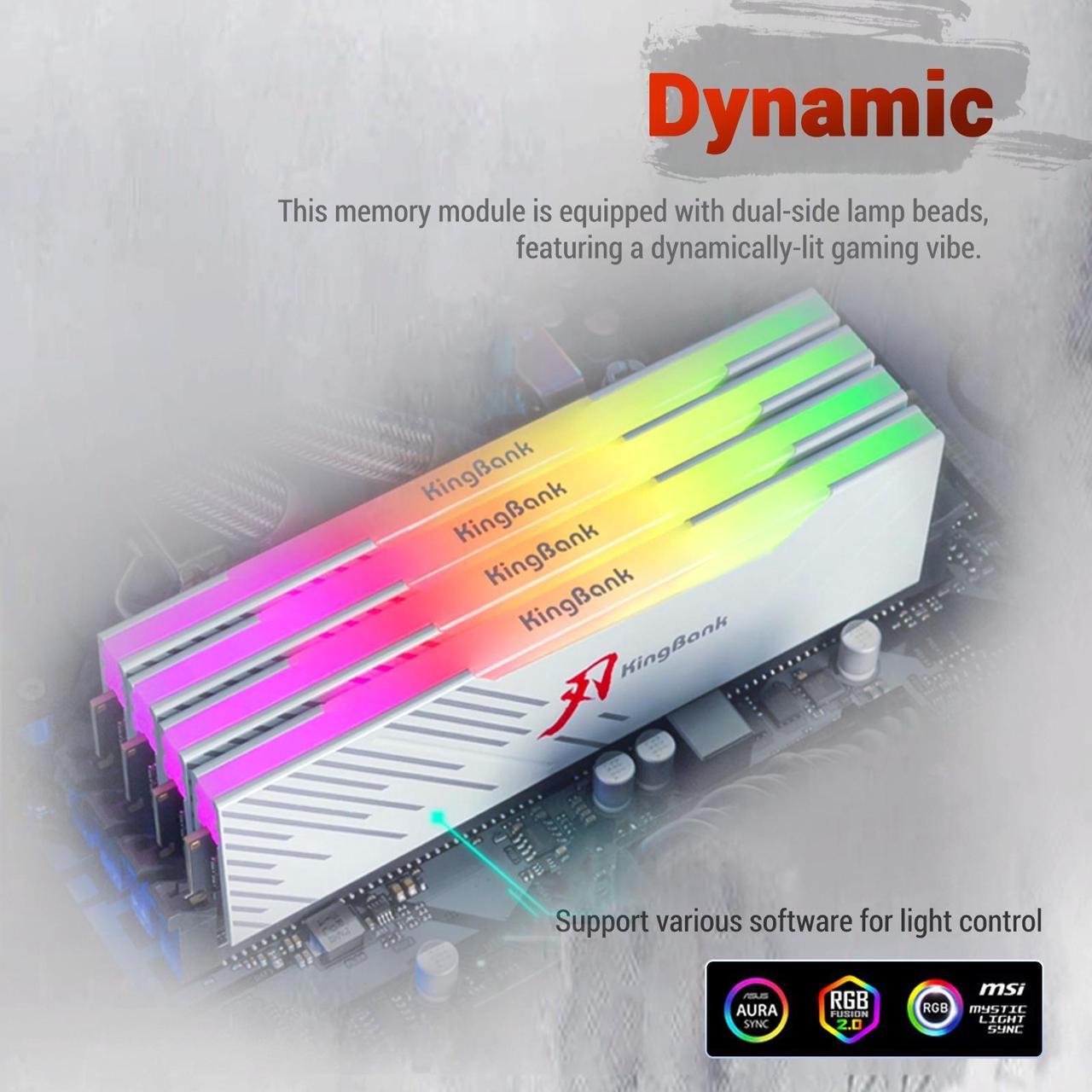 Alt view image 6 of 7 - KingBank RGB Computer Desktop Memory Ram  Hynix A-die  DDR5 32GB(2x16GB) 7200MHz CL34 1.4V with Heatsink for Desktop Computer High Performance Gaming