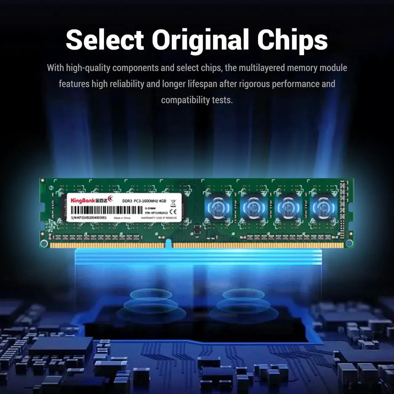 Alt view image 5 of 7 - KingBank Computer Desktop Memory Ram DDR3 8GB 1600MHz CL11 1.5V for Desktop Computer High Performance Gaming Office