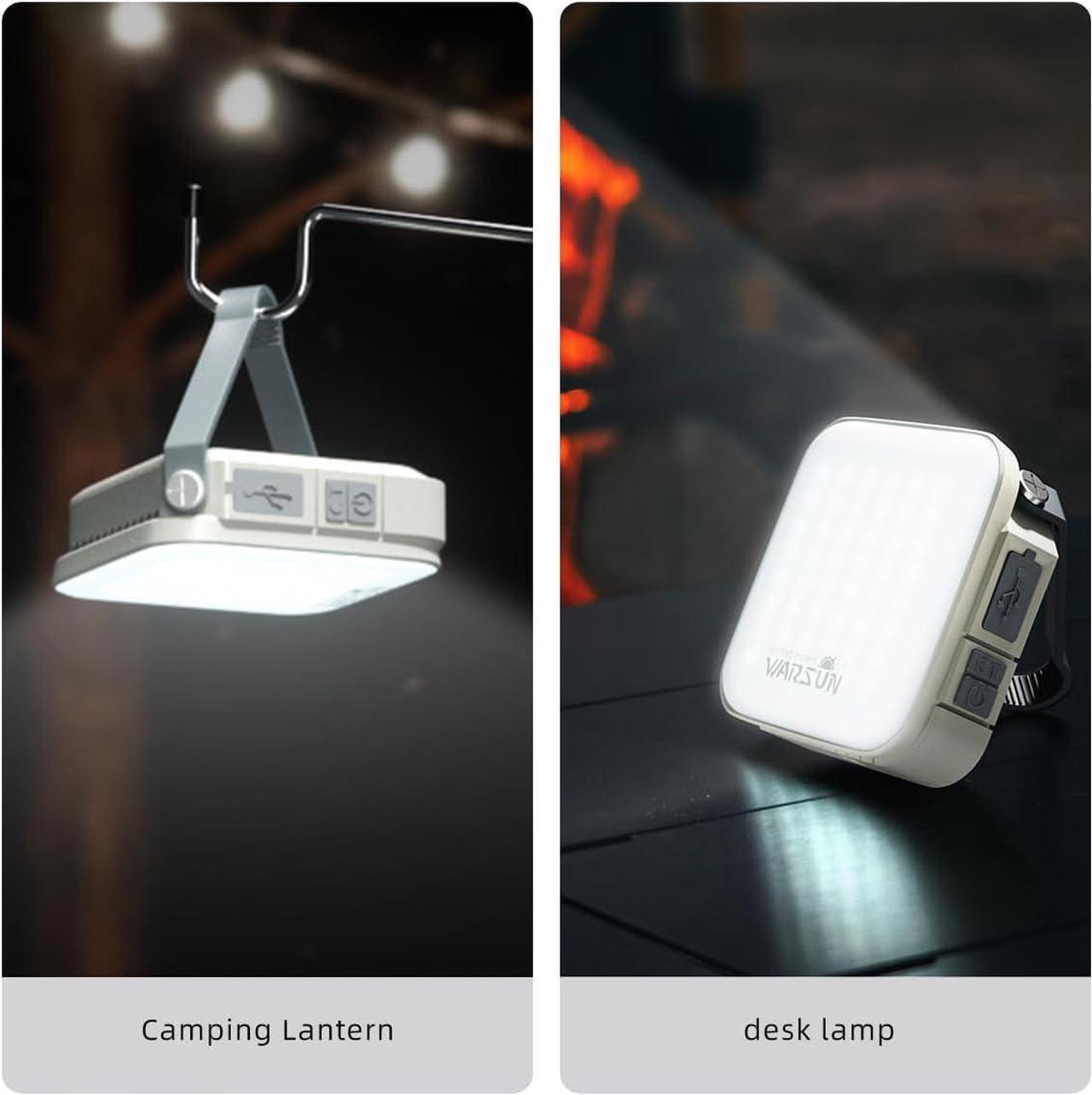 Alt view image 5 of 7 - WARSUN LED Camping Lantern 1000LM, Rechargeable Camping Lantern 6000mAh, 4 Light Modes, IPX5 Water-Resistant, Solar Tent Light for Power Outages, Emergency, Hurricane, Home, Hiking