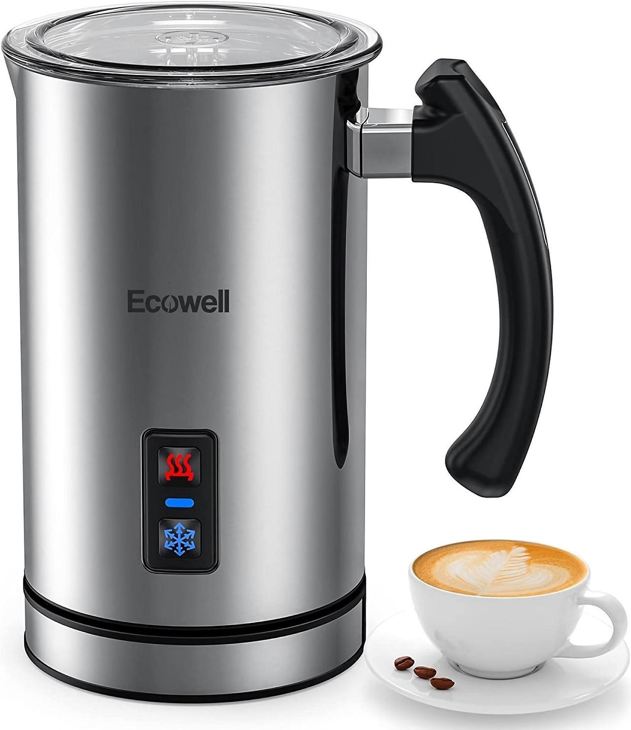 Toytexx Inc ECOWELL Automatic Milk Frother, 8.1oz/240 ml Stainless Steel Electric Hot and Cold Foam Frother for Latte, Macchiato, Cappuccinos - WMMF02