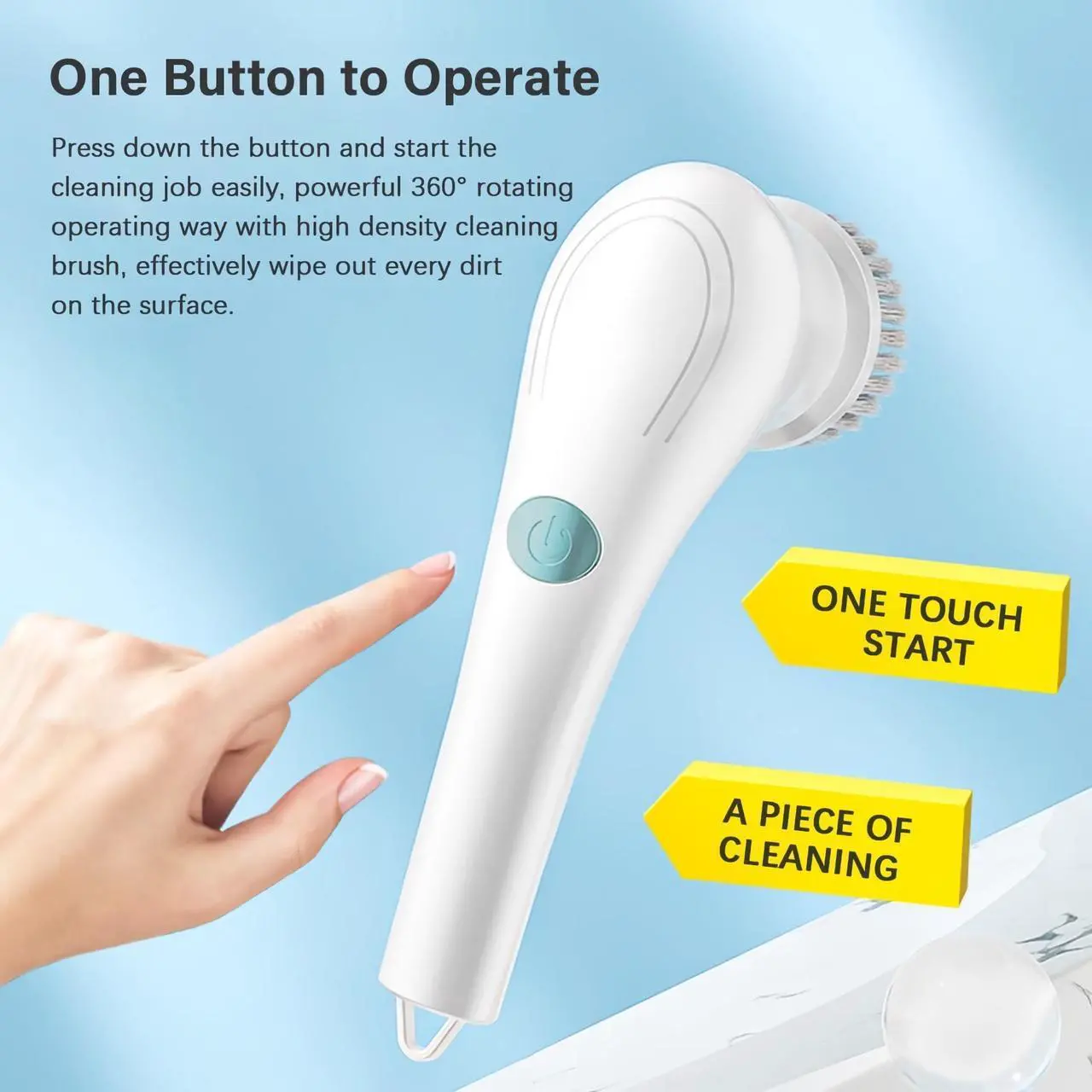 Alt view image 4 of 7 - Toytexx Inc 5-in-1 Cordless Electric Spin Scrubber: Handheld Cleaning Brush for Kitchen, Bathroom, Home