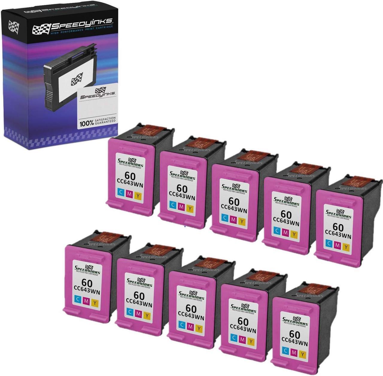 Main image of SPEEDYINKS Remanufactured Ink Cartridge Replacement for HP 60 CC643WN (10 Pack -TriColor) for use in HP Photosmart, ENVY e All-in-one, and Deskjet printers