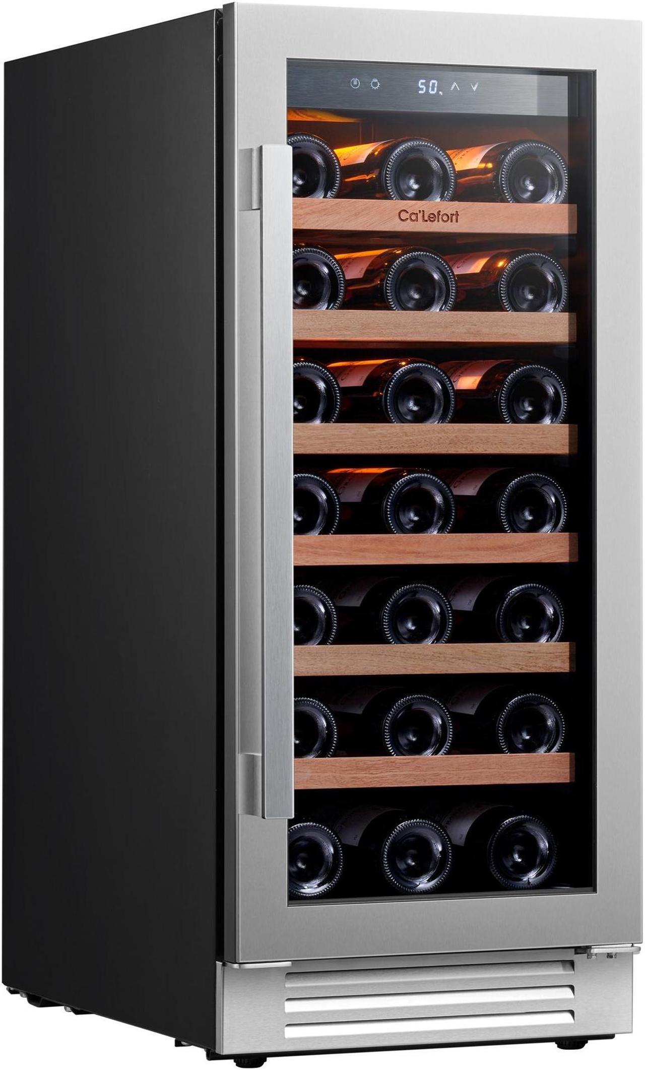 Main image of Ca'Lefort 15 Inch Wine Fridge, 33 Bottle Wine Cooler Refrigerator with Glass Door,Built-in or Freestanding Wine cellar for Home/Bar/Kitchen (3.0 cu.ft)