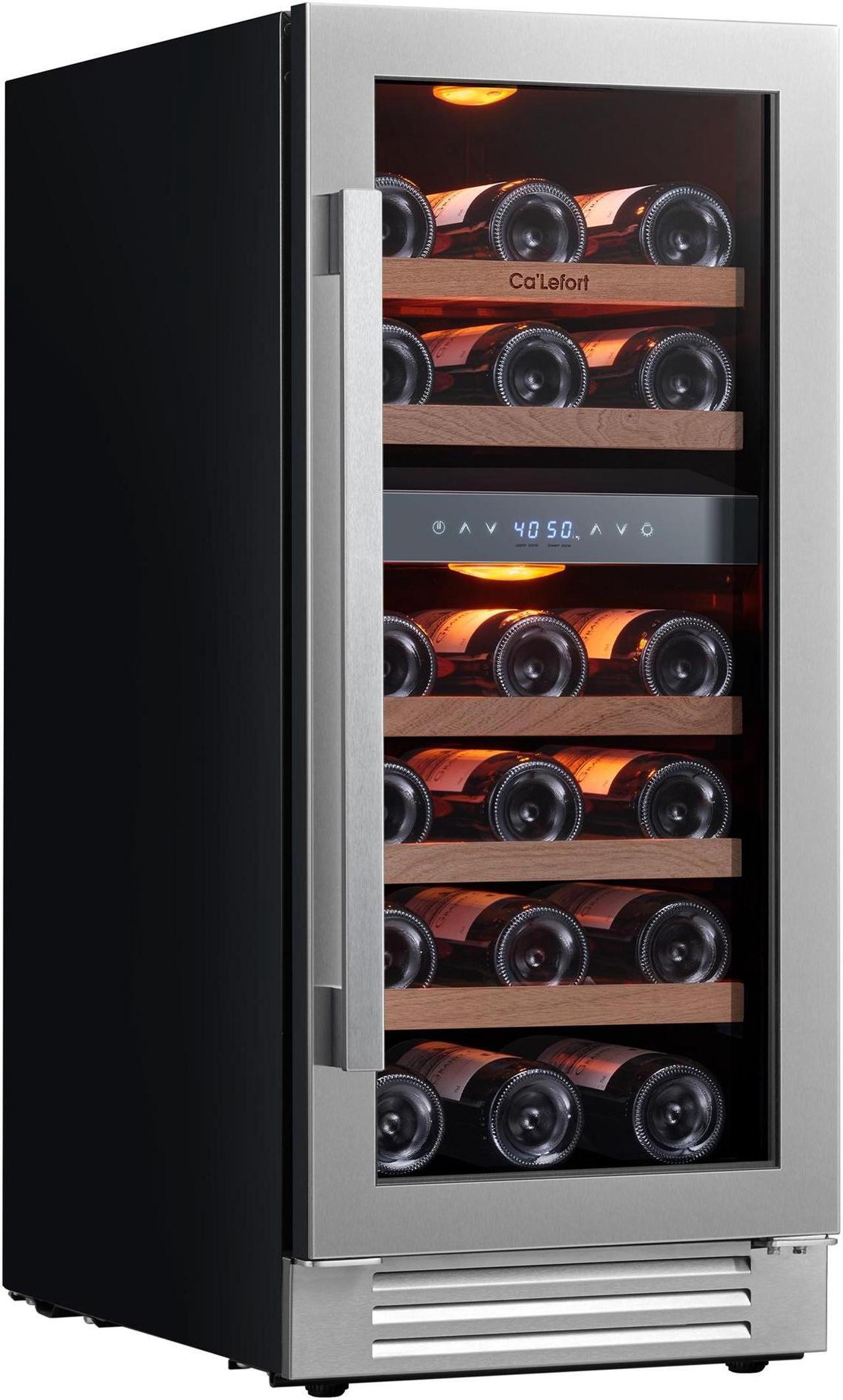 Main image of Ca'Lefort 15 Inch Wine Fridge, 28 Bottle Wine Cooler Refrigerator with Glass Door, 3 LED Dual Zone Wine cllear, Built-in or Freestanding for Home/Bar/Kitchen (3.0 cu.ft)