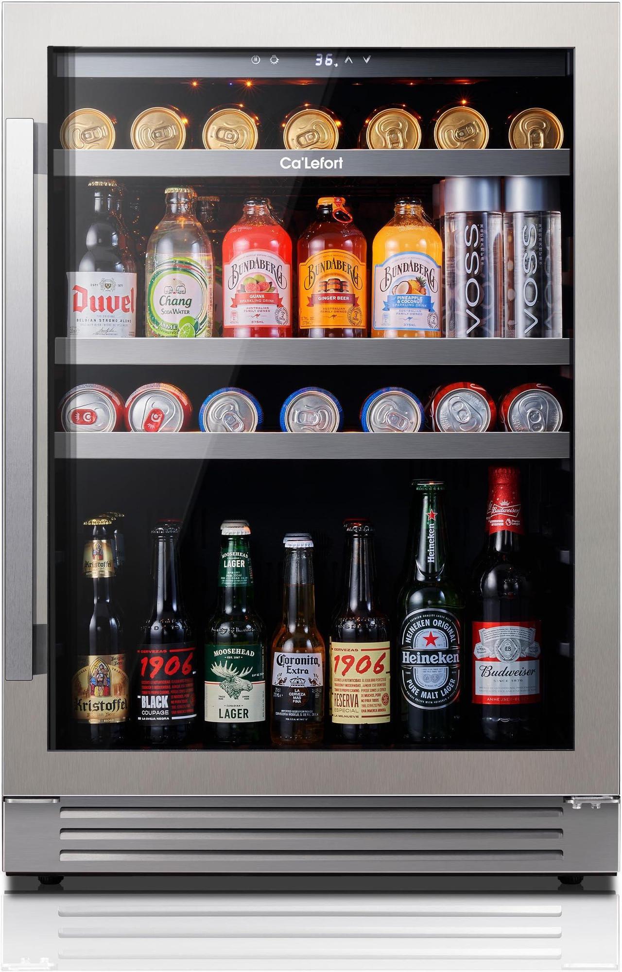 Main image of Ca'Lefort 85L Compressor Wine and Beverage Cooler - Elegant Temperature-Controlled Refrigerator for Optimal Wine Aging and Beverage Storage  Perfect for Enhancing Your Living Room or Bar Experience