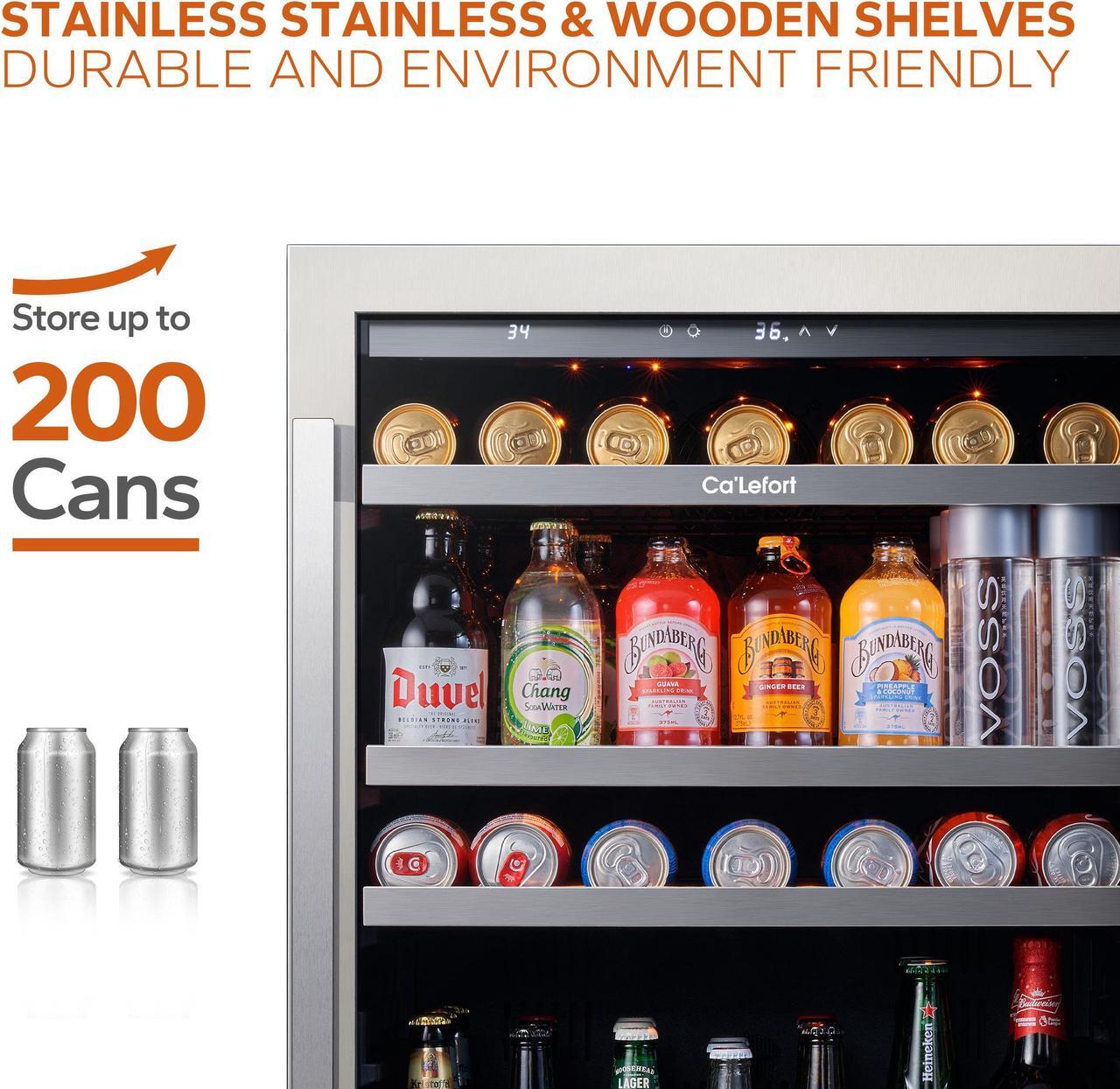 Alt view image 3 of 7 - Ca'Lefort 85L Compressor Wine and Beverage Cooler - Elegant Temperature-Controlled Refrigerator for Optimal Wine Aging and Beverage Storage  Perfect for Enhancing Your Living Room or Bar Experience