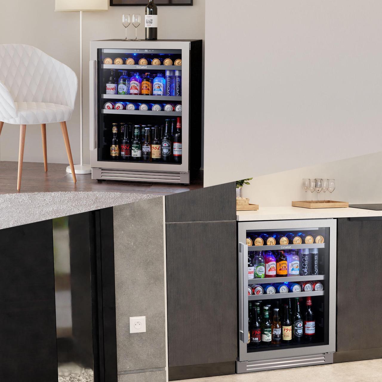 Alt view image 7 of 7 - Ca'Lefort 85L Compressor Wine and Beverage Cooler - Elegant Temperature-Controlled Refrigerator for Optimal Wine Aging and Beverage Storage  Perfect for Enhancing Your Living Room or Bar Experience