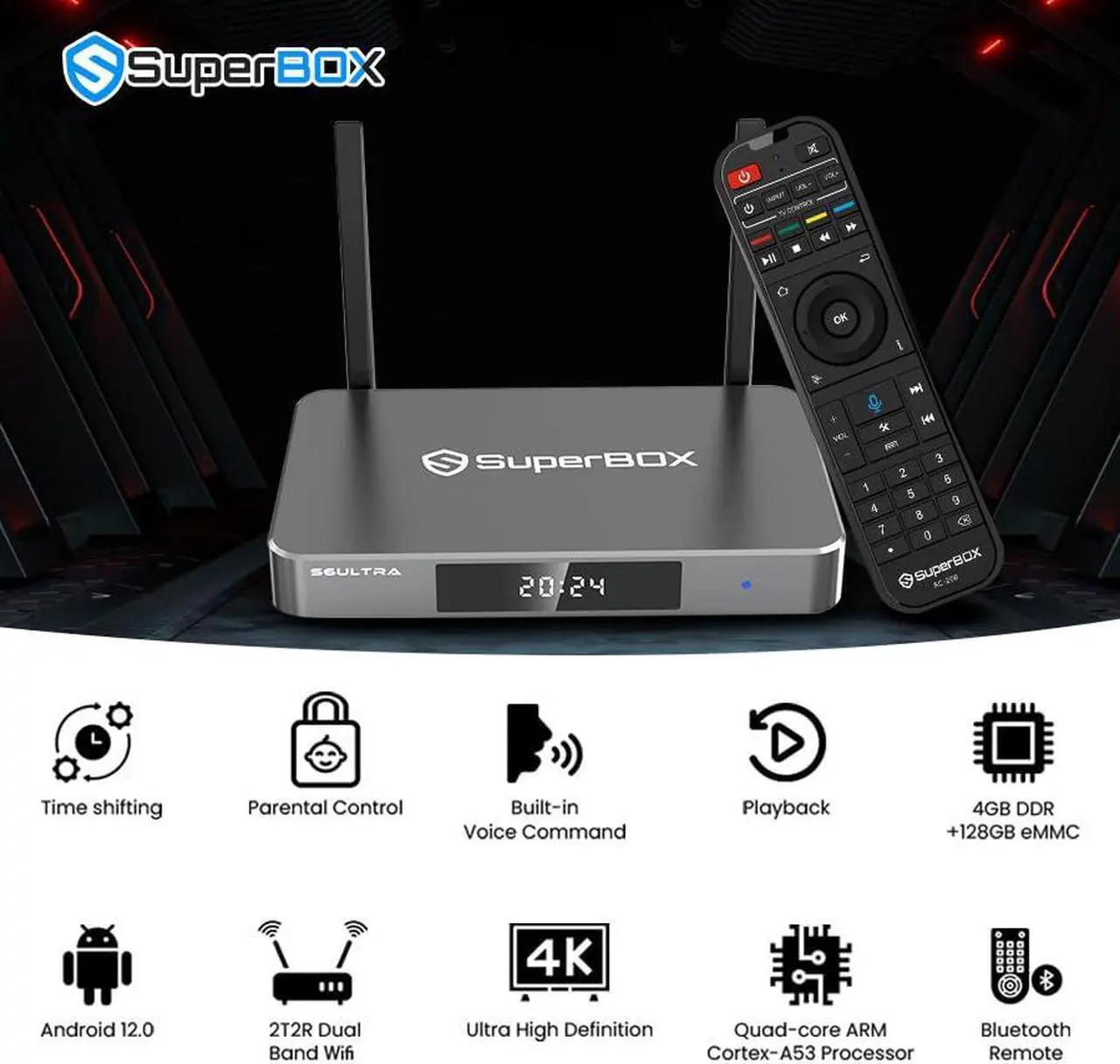 Alt view image 2 of 7 - Superbox Premium Edition S6 Ultra - 6K Versatile Streaming Media Player with Voice Control, Timeshift Function, Parental Control, 4GB+128GB Storage, Smart Android TV Box