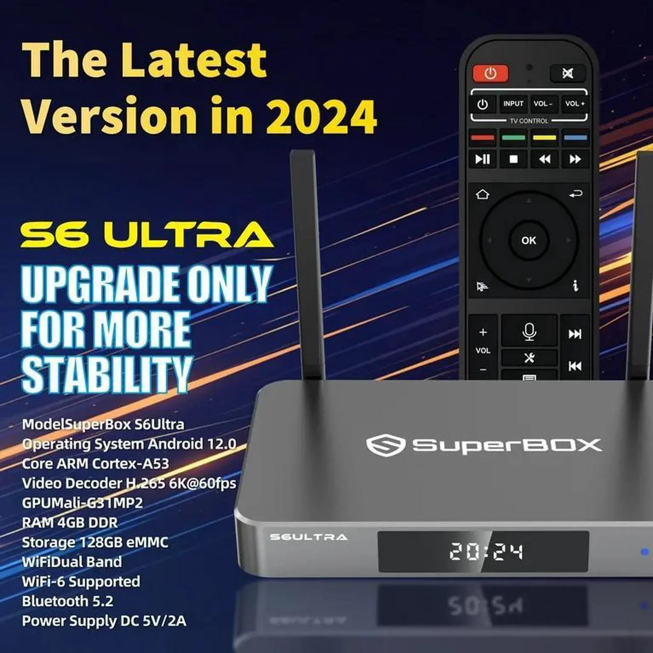 Alt view image 7 of 7 - Superbox Premium Edition S6 Ultra - 6K Versatile Streaming Media Player with Voice Control, Timeshift Function, Parental Control, 4GB+128GB Storage, Smart Android TV Box