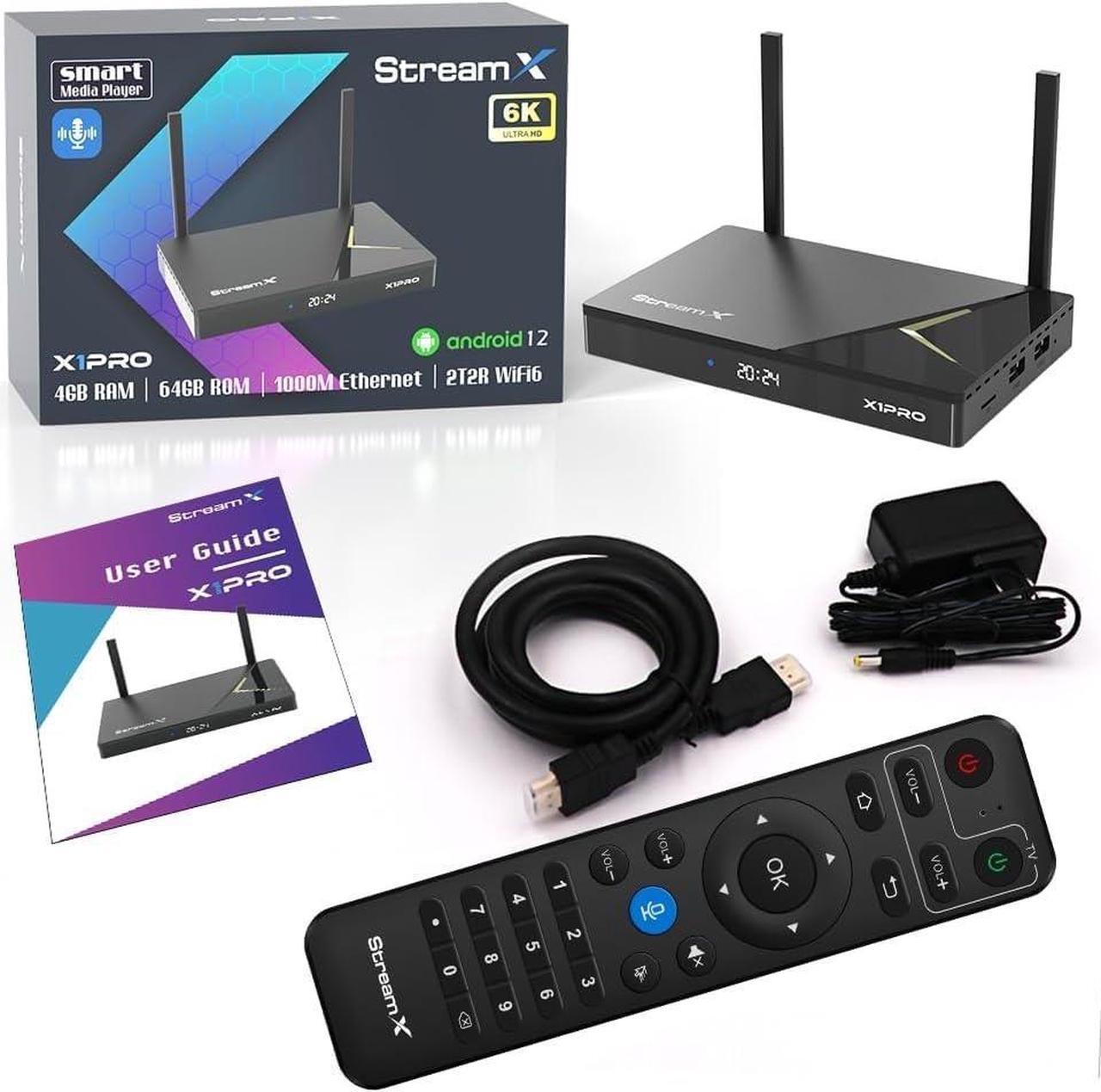 Alt view image 7 of 7 - Superbox X1 Pro Portable Smart Android TV Box, 4GB+64GB Storage, Voice Remote Control, 6K Ultra HD, WiFi-6 Supported, HDMI Cable, 1000Mbps Ethernet Port, Instruction Manual