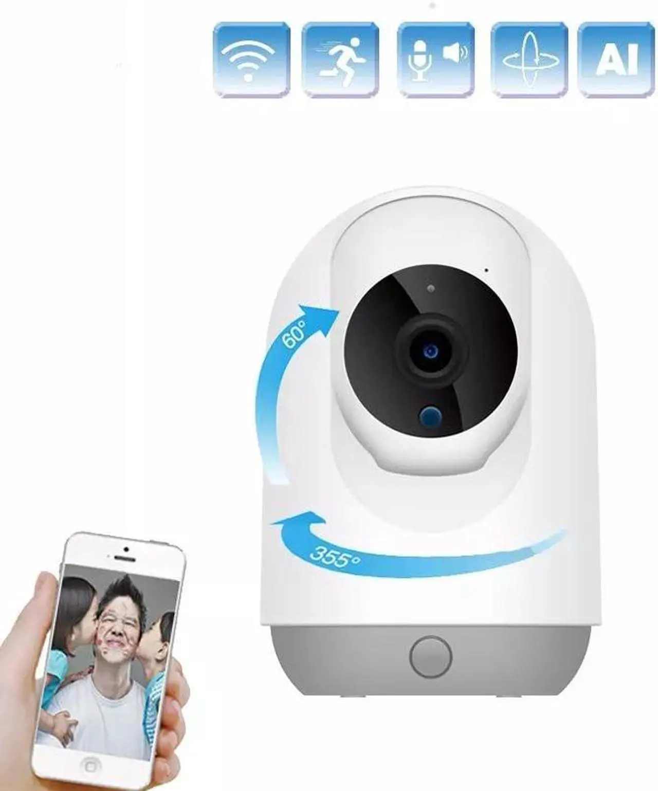 Alt view image 6 of 7 - inLifeCam 3.0 MP Tuya Smart APP Indoor WIFI Pan Tilt PTZ Wireless IP Camera Network Camera