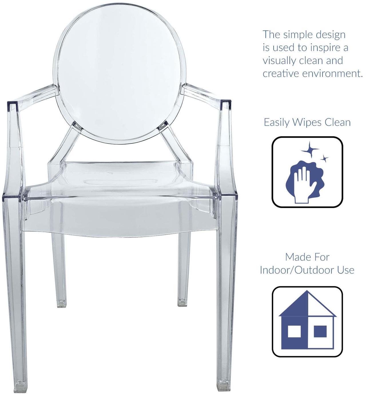 Alt view image 19 of 20 - Philippe Starck Style Louis Ghost Chair in Clear