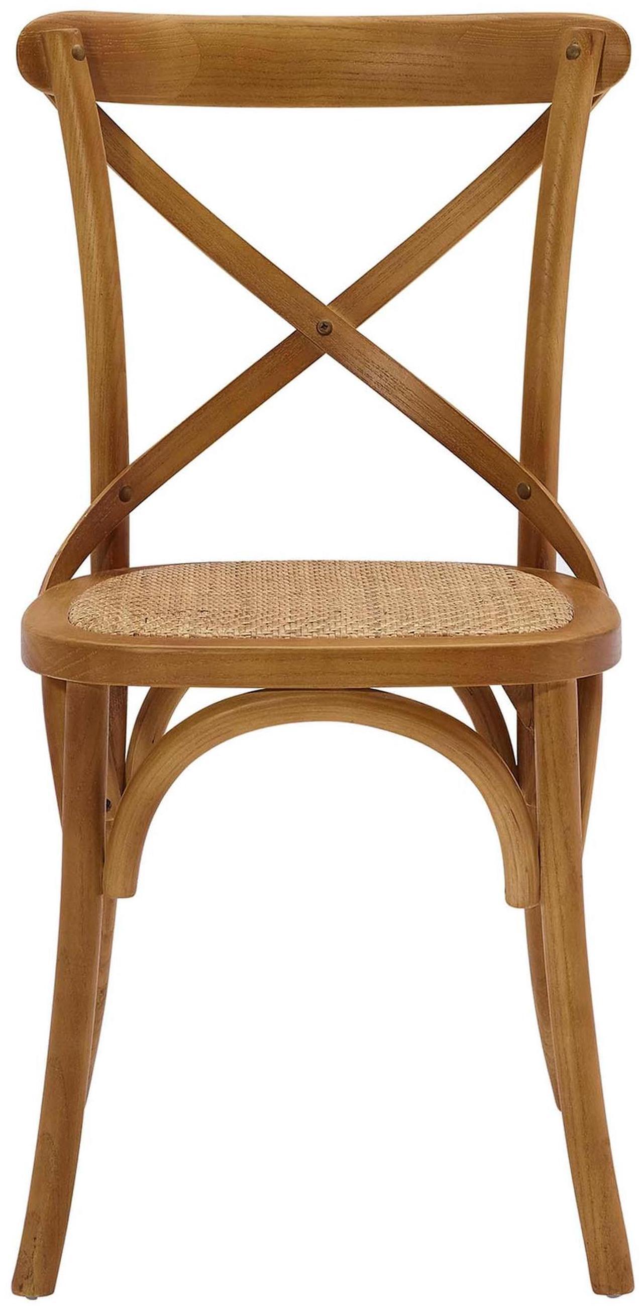 Alt view image 9 of 10 - Modway Gear Rustic Modern Farmhouse Elm Wood Rattan Dining Chair in Walnut