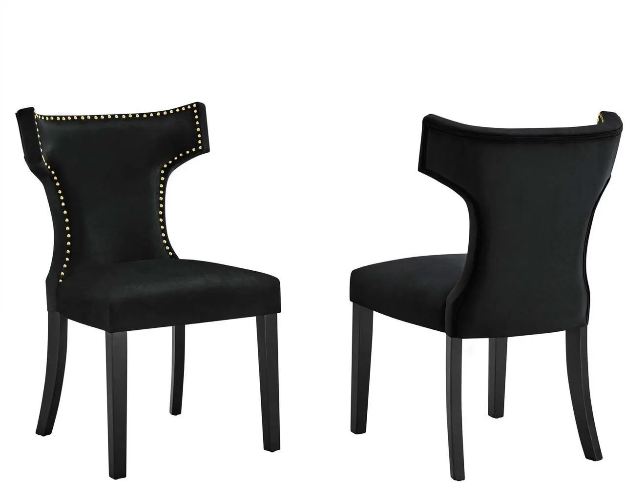Alt view image 6 of 12 - Curve Performance Velvet Dining Chairs - Set of 2-EEI-5008