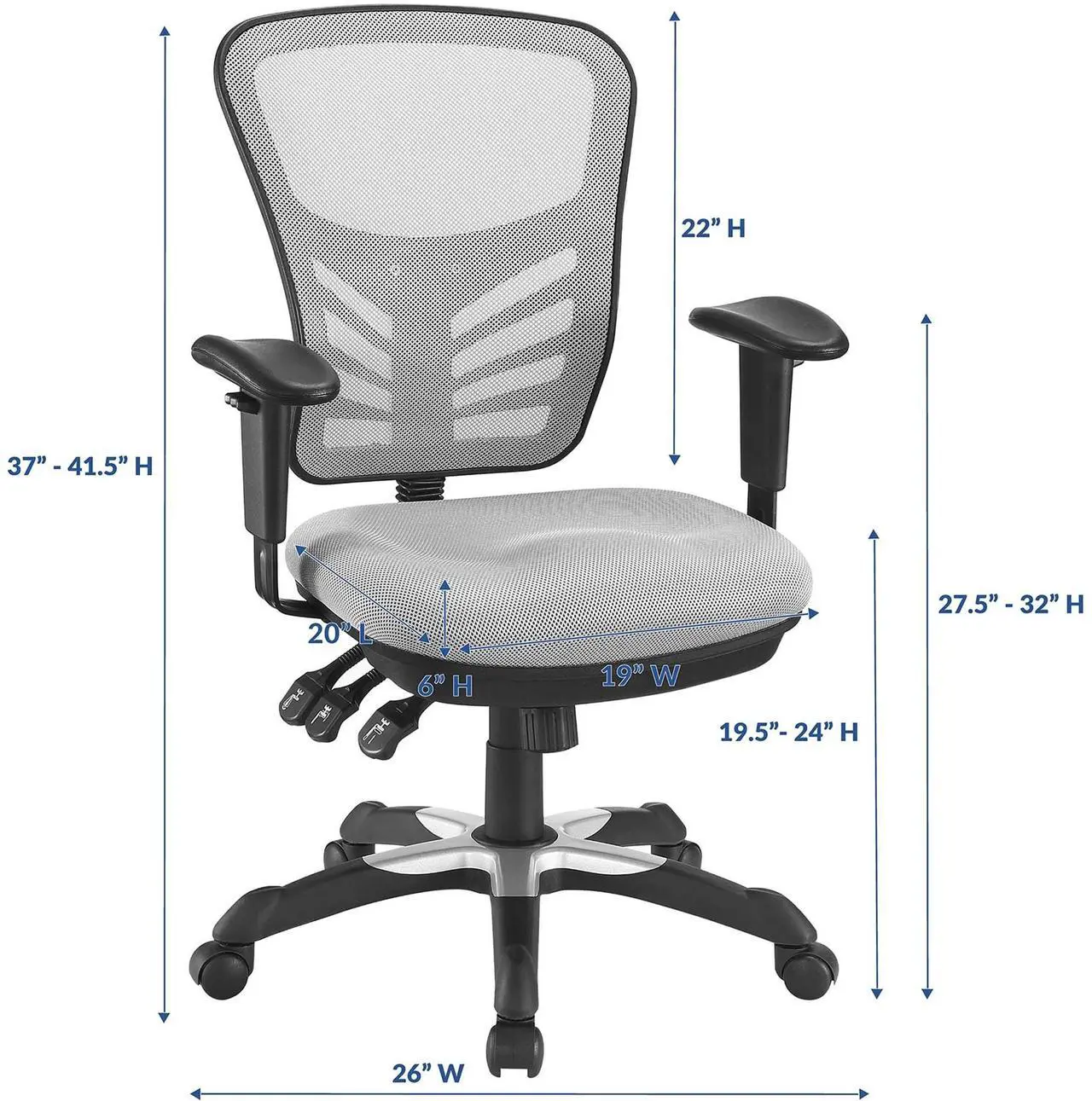 Alt view image 4 of 8 - Articulate Mesh Office Chair - Gray
