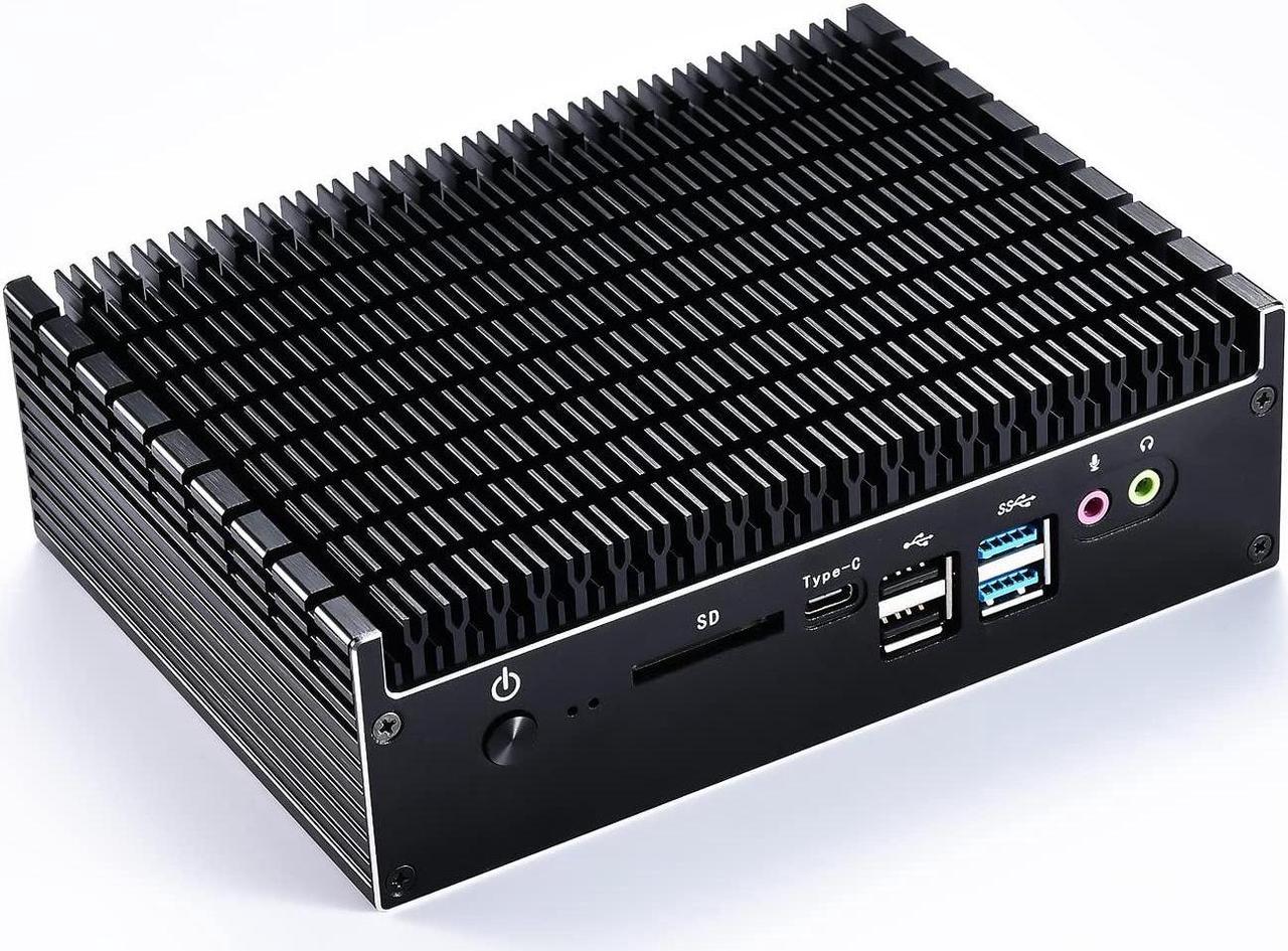 GTBOX Mini PC Fanless 10th Gen Core i7 10510U (4Cores/8Threads, Up to 4.9GHz), 16GB DDR4 RAM 512GB NVME SSD,100% Silent Industrial Business Desktop Computer with Type-c/Win 11 Pro/Wi-Fi/BT 4.2/2x LAN