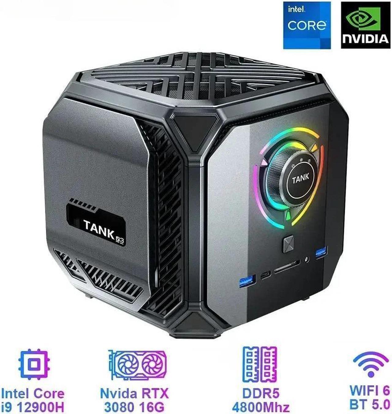 GTBOX TANK Mini PC Intel Core i9 12900H i7 12700H With Nvidia 3080 16G Gaming Desktop Computer PCIE 4.0 Wifi 6 BT5.0