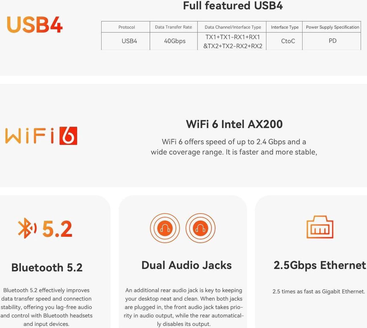 Alt view image 5 of 7 - Beelink SER8 Mini PC,AMD Ryzen 7 8845HS Mini Computers (up to 5.1GHz),32GB DDR5 RAM&1TB M.2 PCIe4.0 SSD,AMD Radeon 780M,Support 4K Triple Display(HDMI+DP+USB)/WiFi6/BT5.2