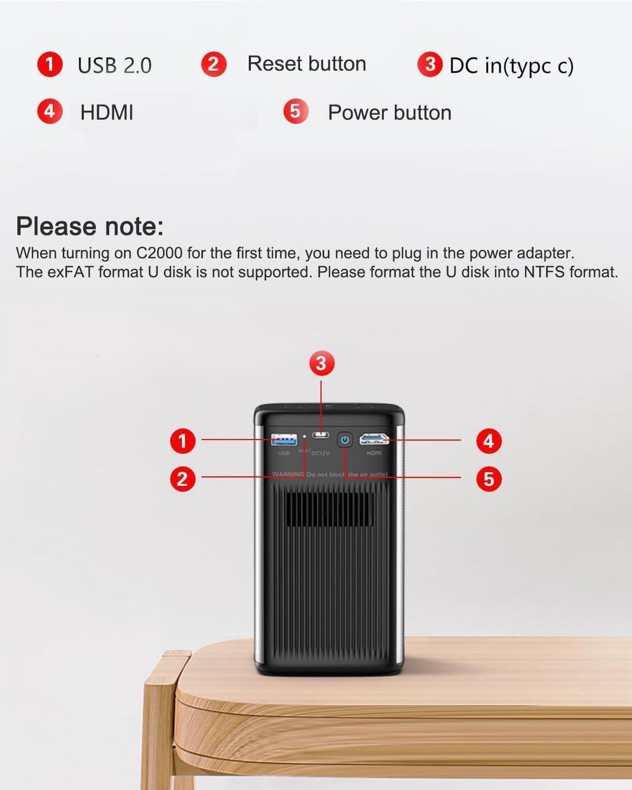 Alt view image 2 of 7 - GTBOX Mini DLP Projector 200 ANSI HD Video/Android 9.0 2GB + 32GB/Touchpad/TOF Autofocus/Wired and Wireless Same Screen/3D DLP /8000mAh Battery/Built-in 10W Speaker/Built-in App Store/storage box