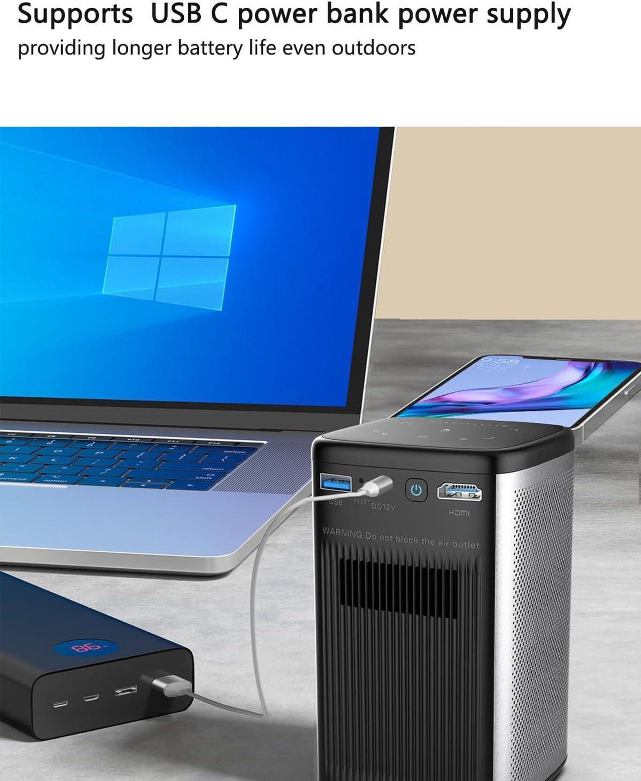 Alt view image 4 of 7 - GTBOX Mini DLP Projector 200 ANSI HD Video/Android 9.0 2GB + 32GB/Touchpad/TOF Autofocus/Wired and Wireless Same Screen/3D DLP /8000mAh Battery/Built-in 10W Speaker/Built-in App Store/storage box