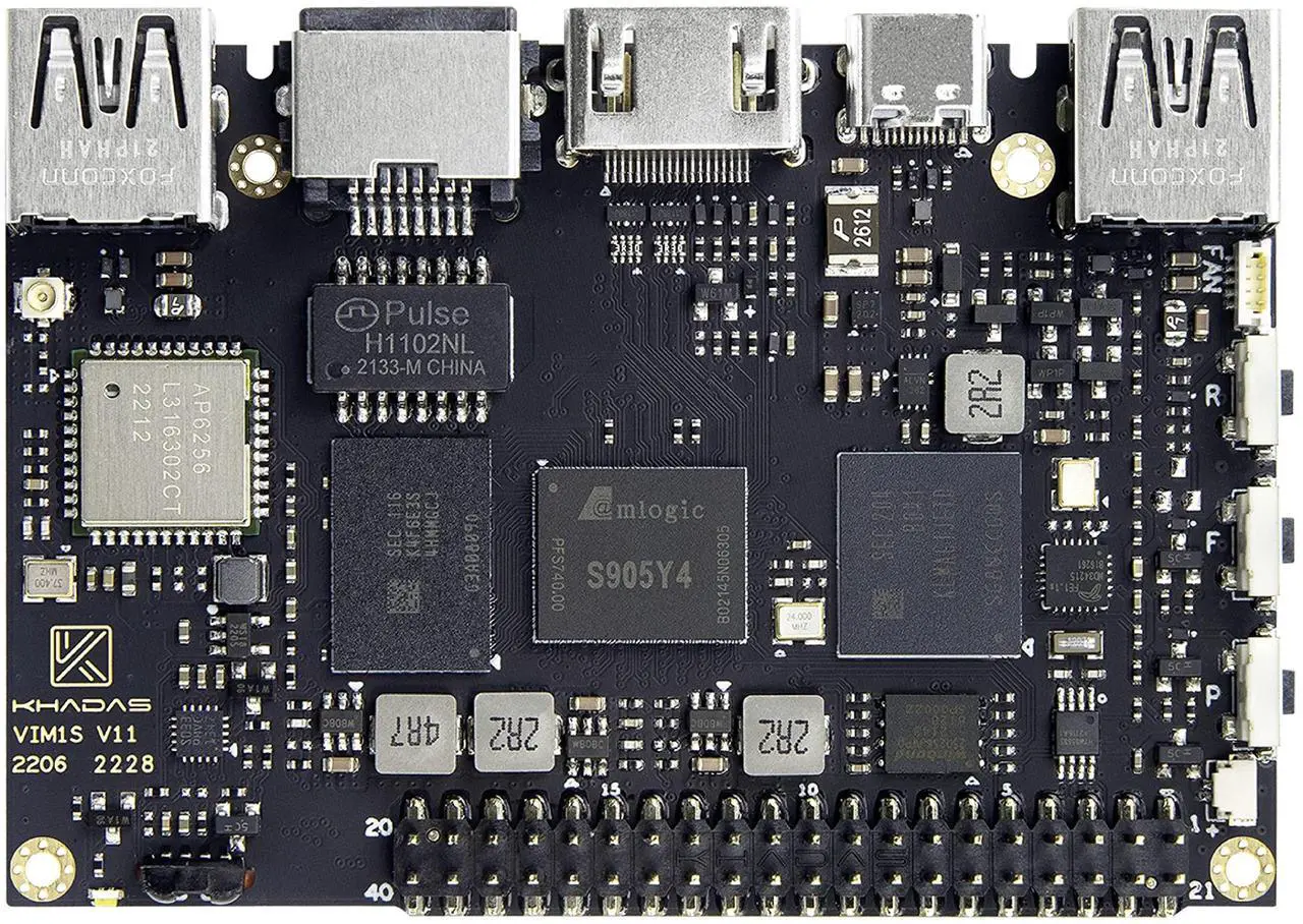 Main image of Khadas VIM1S Single Board Computer Amlogic S905Y4 2GB 16GB Support 2.4G/5G WiFi Bluetooth 5.0, Multi-Video Decoder, Streaming Media Player HD/4K/HDR, UHS-I TF Card Extension, Multi-OS TV Box