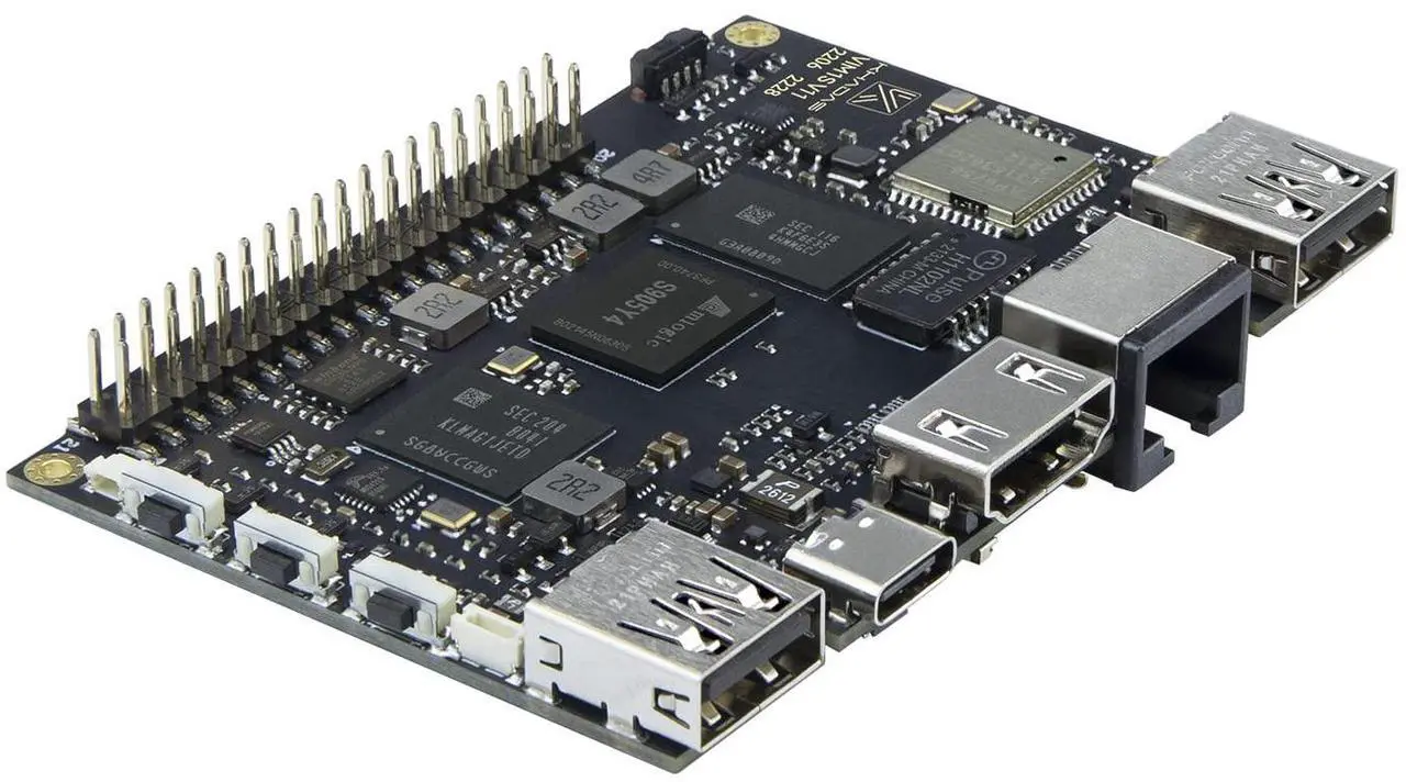 Alt view image 3 of 7 - Khadas VIM1S Single Board Computer Amlogic S905Y4 2GB 16GB Support 2.4G/5G WiFi Bluetooth 5.0, Multi-Video Decoder, Streaming Media Player HD/4K/HDR, UHS-I TF Card Extension, Multi-OS TV Box