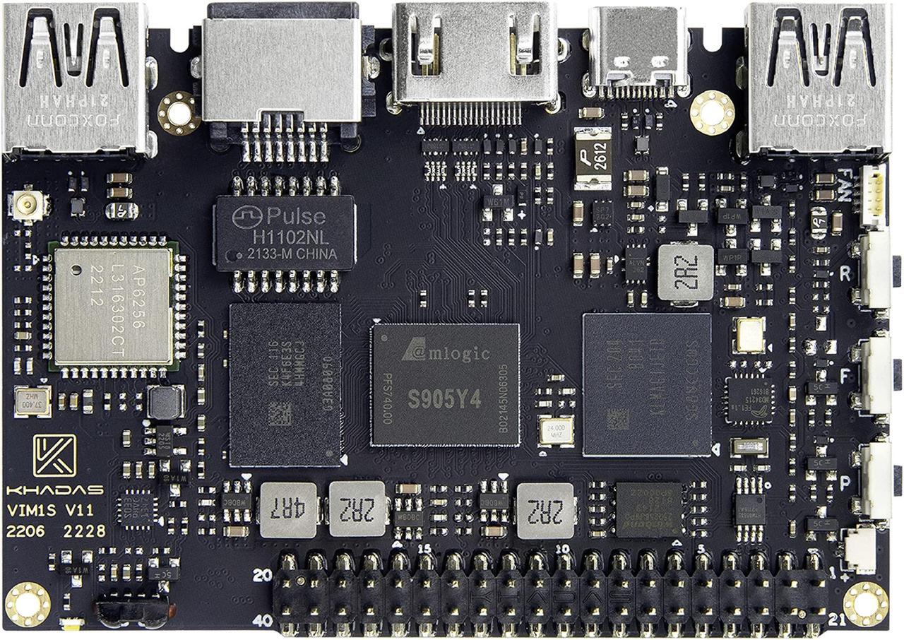 Main image of Multi-OS TV Box, Khadas VIM1S single board computer Amlogic S905Y4 2GB 16GB Support 2.4G/5G WiFi Bluetooth 5.0, Multi-Video Decoder, Streaming Media Player HD/4K/HDR, UHS-I TF Card Extension