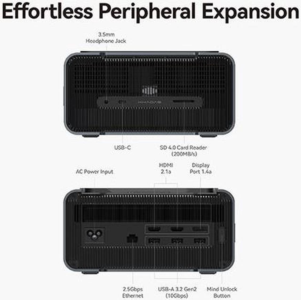 Alt view image 6 of 7 - Khadas Mind Graphics eGPU NVIDIA GeForce RTX 4060 Ti External Graphics Card, Desktop Docking Station, Mind link, Fingerprint reader, Thunderbolt 4, Speaker system, Ultra-HD Display 8K(60Hz) VRAM: 8GB