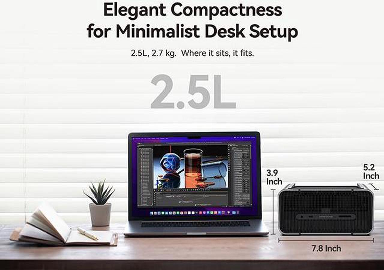 Alt view image 5 of 7 - Khadas Mind Graphics eGPU NVIDIA GeForce RTX 4060 Ti External Graphics Card, Desktop Docking Station, Mind link, Fingerprint reader, Thunderbolt 4, Speaker system, Ultra-HD Display 8K(60Hz) VRAM: 8GB