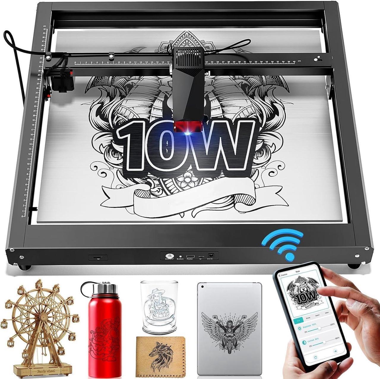 Main image of UTKA Laser Engraver, JL7 10W High Speed Laser Engraving Machine with 0.01mm High Accuracy,400 * 400mm Engraving Size Laser Cutter for Wood and Metal Leather Acrylic Glass