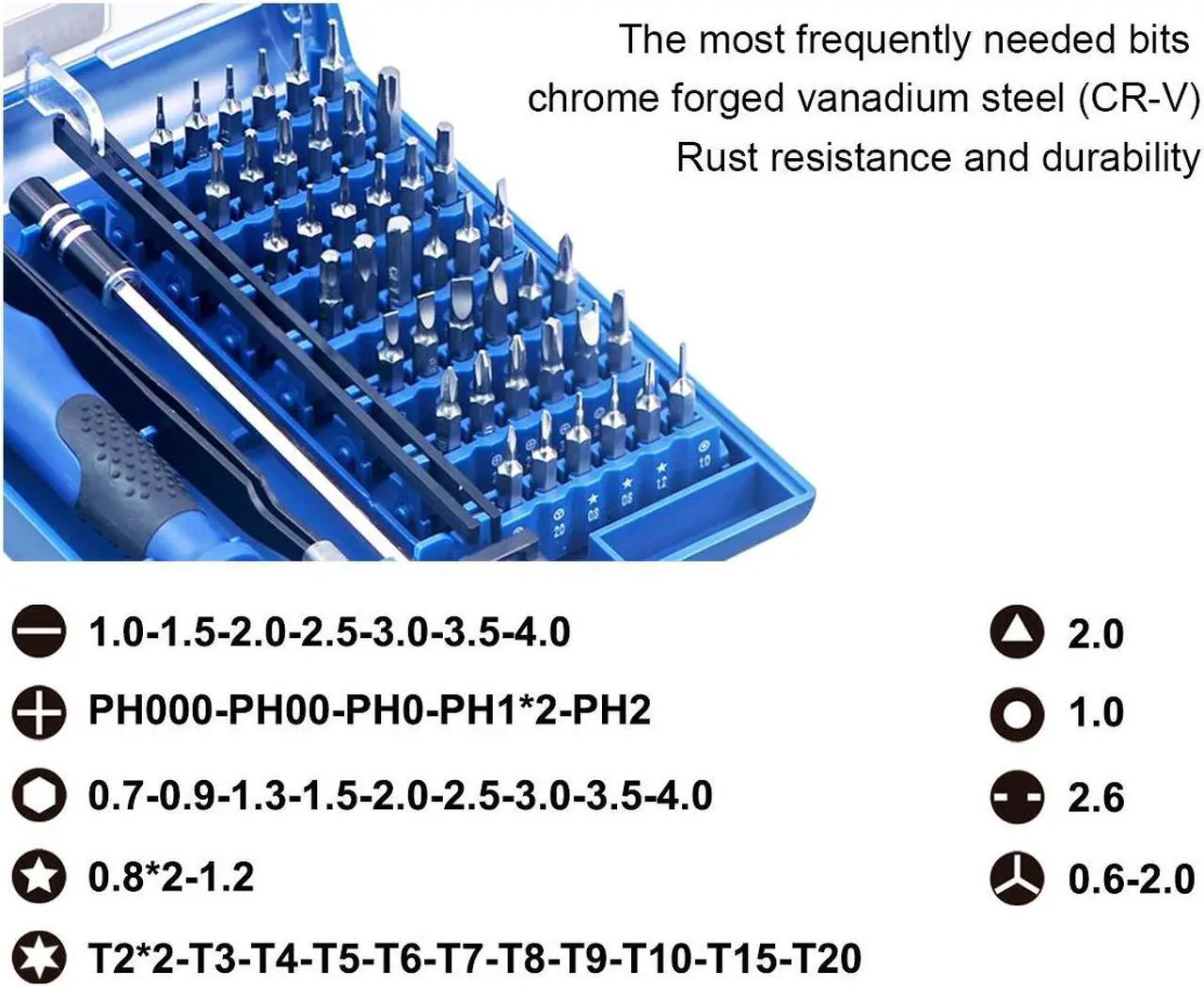 Alt view image 3 of 7 - VCELINK Mini Screwdriver Set with 42 Bits, 45 in 1 Small Precision Magnetic Tiny Screwdriver Bit Kit with Tweezers & Extension Shaft for Laptop, PC, Phone, Computer, Game Console