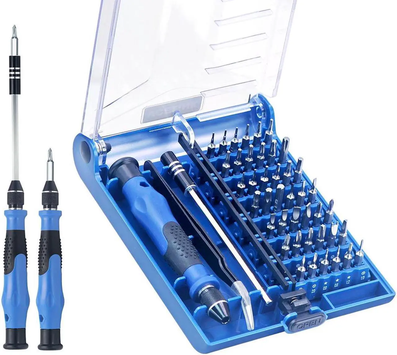 Main image of VCELINK Mini Screwdriver Set with 42 Bits, 45 in 1 Small Precision Magnetic Tiny Screwdriver Bit Kit with Tweezers & Extension Shaft for Laptop, PC, Phone, Computer, Game Console