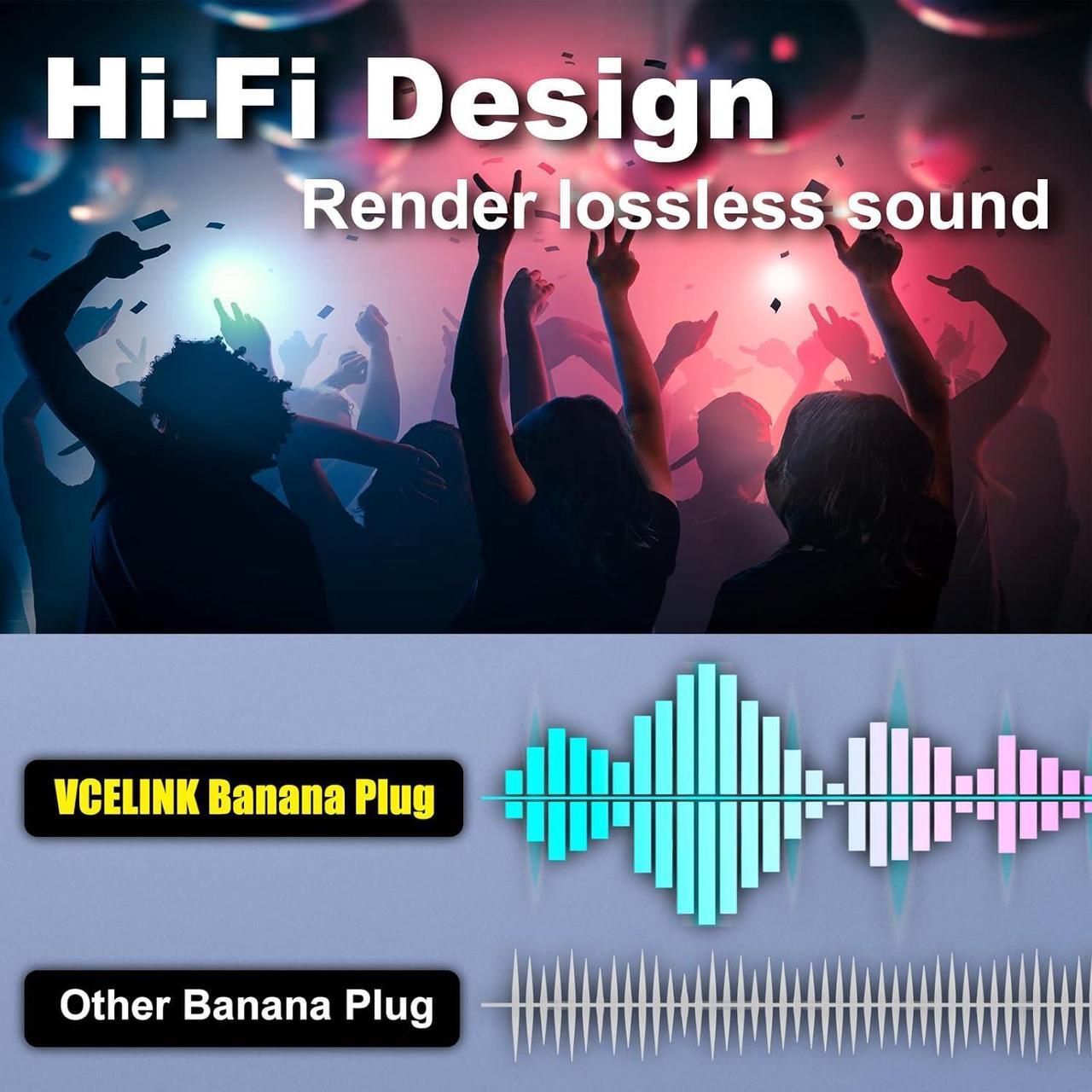 Alt view image 6 of 7 - VCELINK Speaker Banana Plugs 6 Pairs/12 Pcs, 24K Gold Plated Dual-Screw Type Speaker Connector for Speaker Wire, Home Theater, Wall Plate, Audio/Video Receiver and Sound Systems (Red+Black)