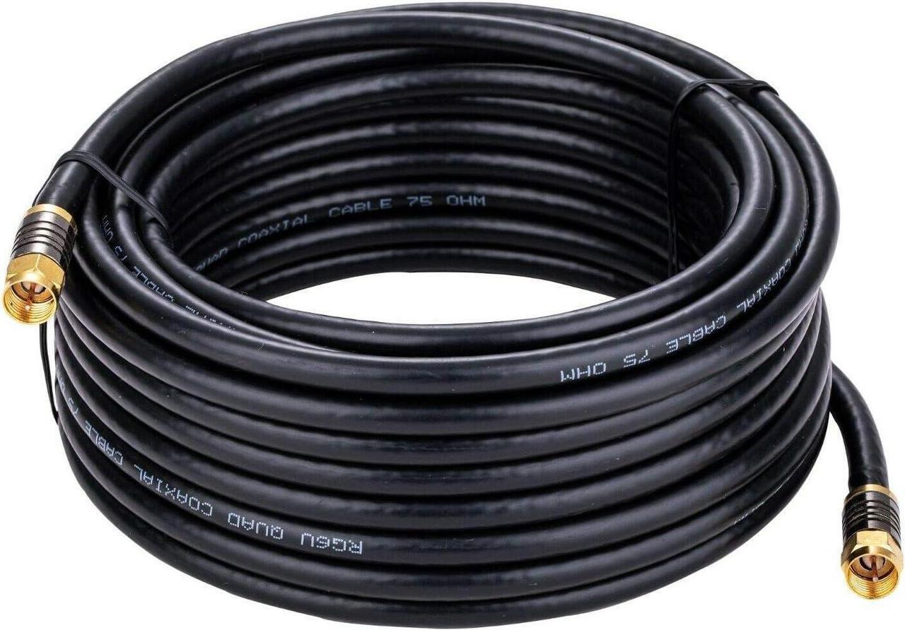 Alt view image 4 of 4 - Cables Direct Online RG6 Quad Shield Black Coaxial Cable 15ft Durable, High-Performance, Signal Protection