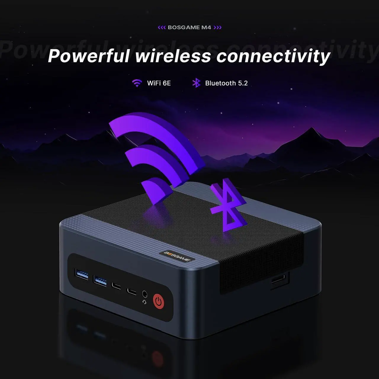 Alt view image 7 of 7 - BOSGAME M4 Mini PC Desktop Computers, AMD Ryzen 7 8745HS, 32GB DDR5, 1TB PCle SSD, 4K Triple Display & USB4 & Oculink, Dual 2.5G LAN & Wi-Fi 6E & BT5.2, Compact Silent PC for Gaming, Office, Design