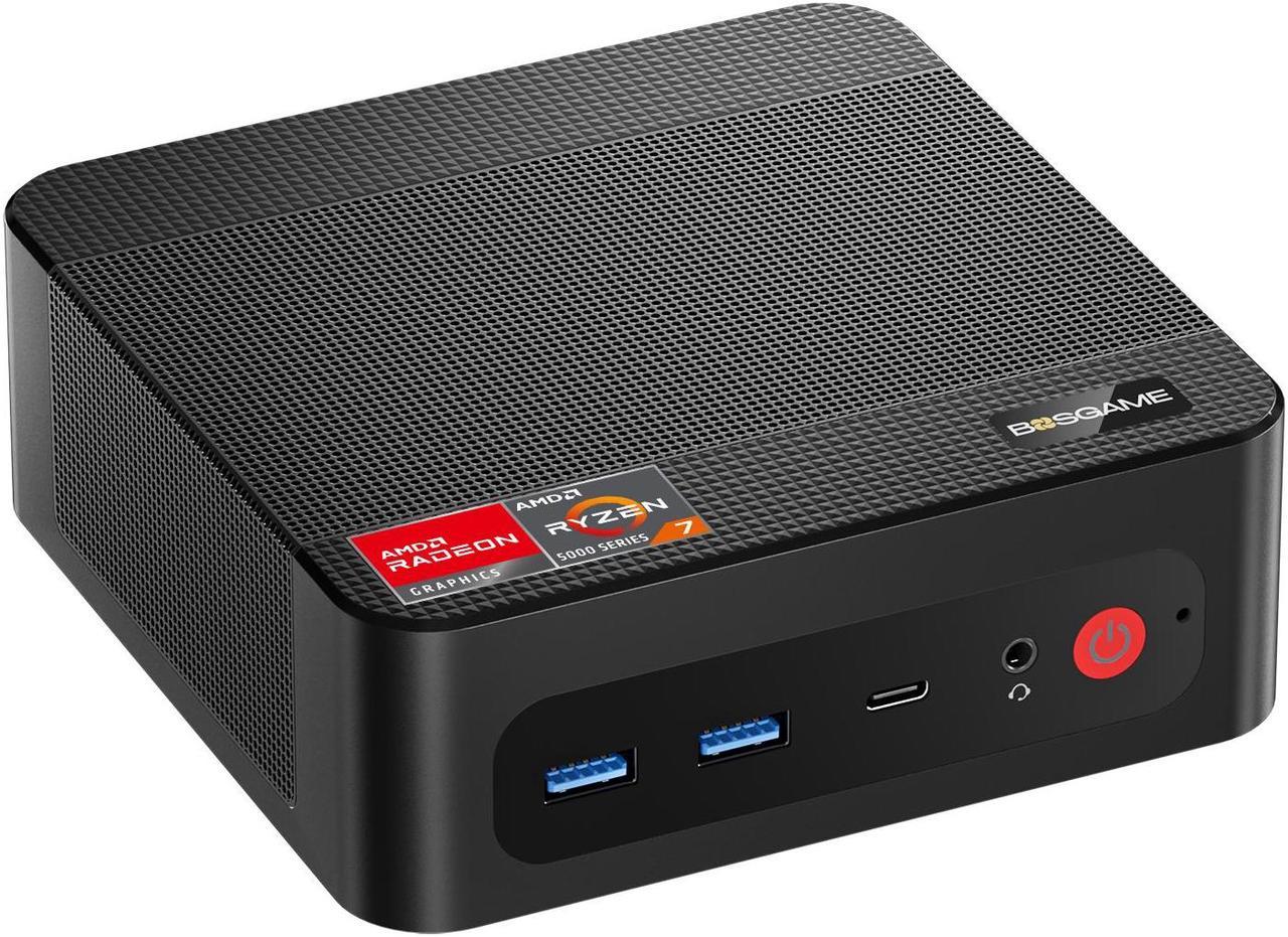 BOSGAME P4 Pro Mini Gaming PC, AMD Ryzen 7 5800U 32GB RAM 1TB SSD Windows 11 Pro Tripe 4K 60Hz Displays Mini Computers, Mini PC have WIFI 6E/BT 5.2/USB3.2/USB-C/Dual 2.5 LAN/HDMI/DP