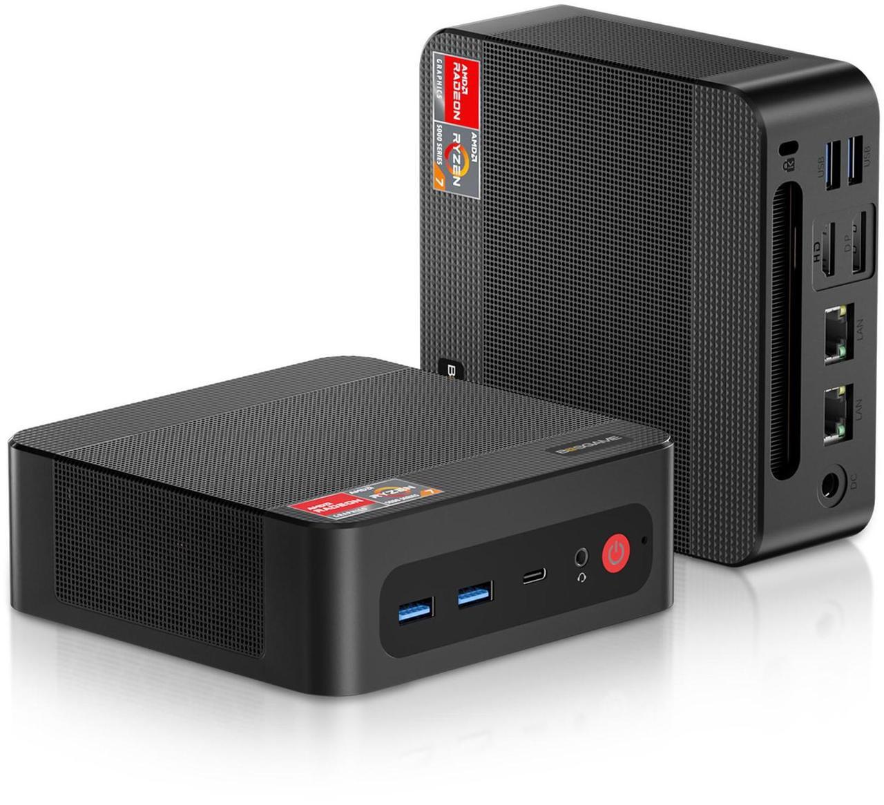 Main image of BOSGAME P4 Mini PC, AMD Ryzen 7 5700U 32GB DDR4 RAM 1TB PCIe 3.0 SSD, Winodws 11 Pro/Triple 4K Displays/Dual 2.5 GbE LAN/WiFi6E/BT5.2