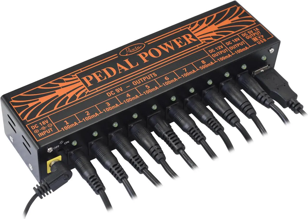 Alt view image 7 of 7 - Rowin PW-1 Pedal Power Supply Update Output Multi Circuit Power Supply For Guitar Pedal 10 Ways 9V/12V/18V DC Outputs & 1 Way 5V USB True Bypass