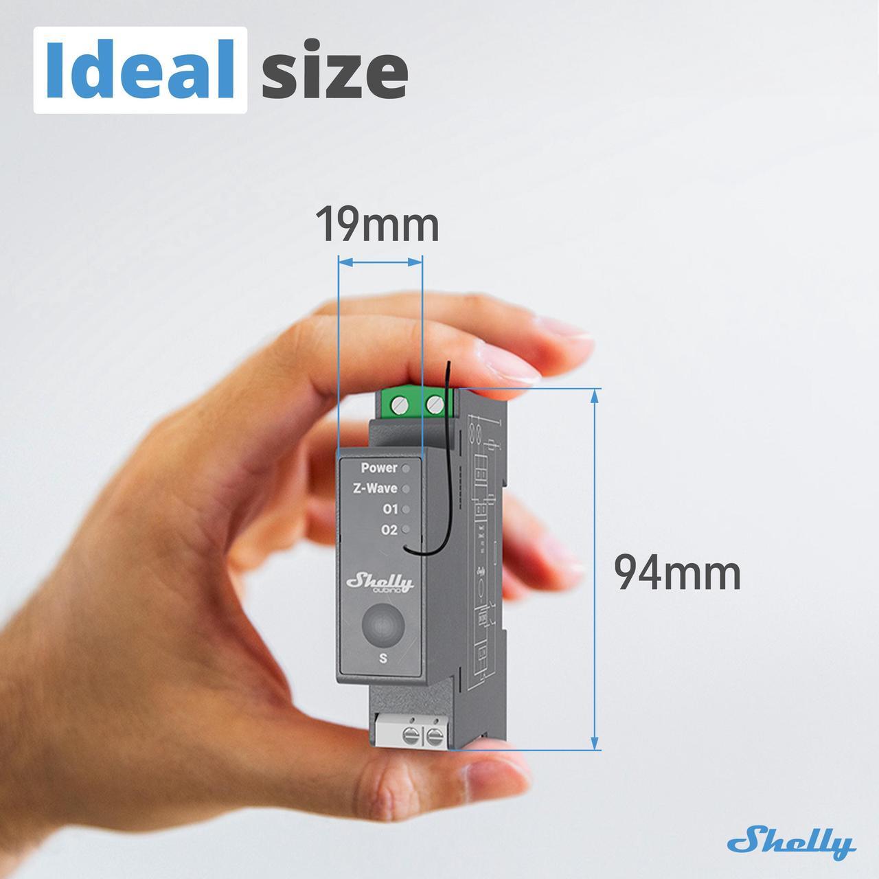 Alt view image 4 of 7 - Shelly Wave Pro 2 US | Z-Wave 2-Channel Smart Relay Switch | Power Metering | Z-Wave Repeater | DIN-Rail | Easy to Install | iOS & Android App | Home Automation