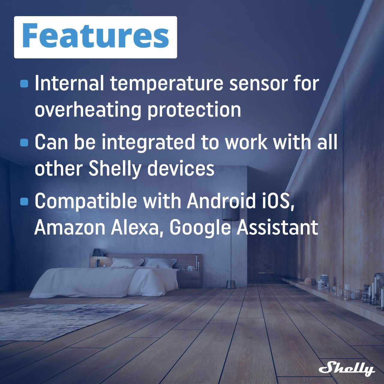 Alt view image 4 of 7 - Shelly EM + 50A Clamp | Wi-Fi-Operated Smart Energy Meter and Contactor Control Relay Switch | Home Automation | Works with Alexa & Google Home | iOS Android App | No Hub Required | Power Monitoring