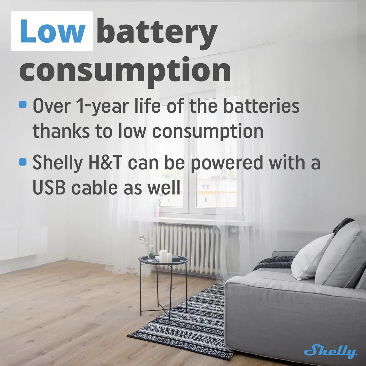 Alt view image 5 of 7 - Shelly H&T | WiFi-Operated Smart Humidity and Temperature Sensor | No Hub required | 1 year-life battery | iOS & Android App | Home Automation | Black