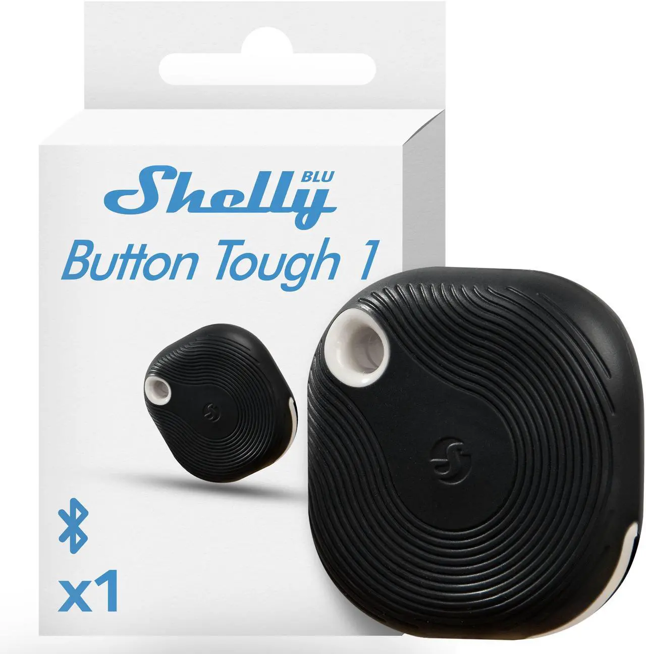 Main image of Shelly Blu Button Tough | Bluetooth-Operated Multi-Click Action and Scenes Activation Button | Versatile Control | IP54 Waterproof | Broad Range | Home Automation | Black
