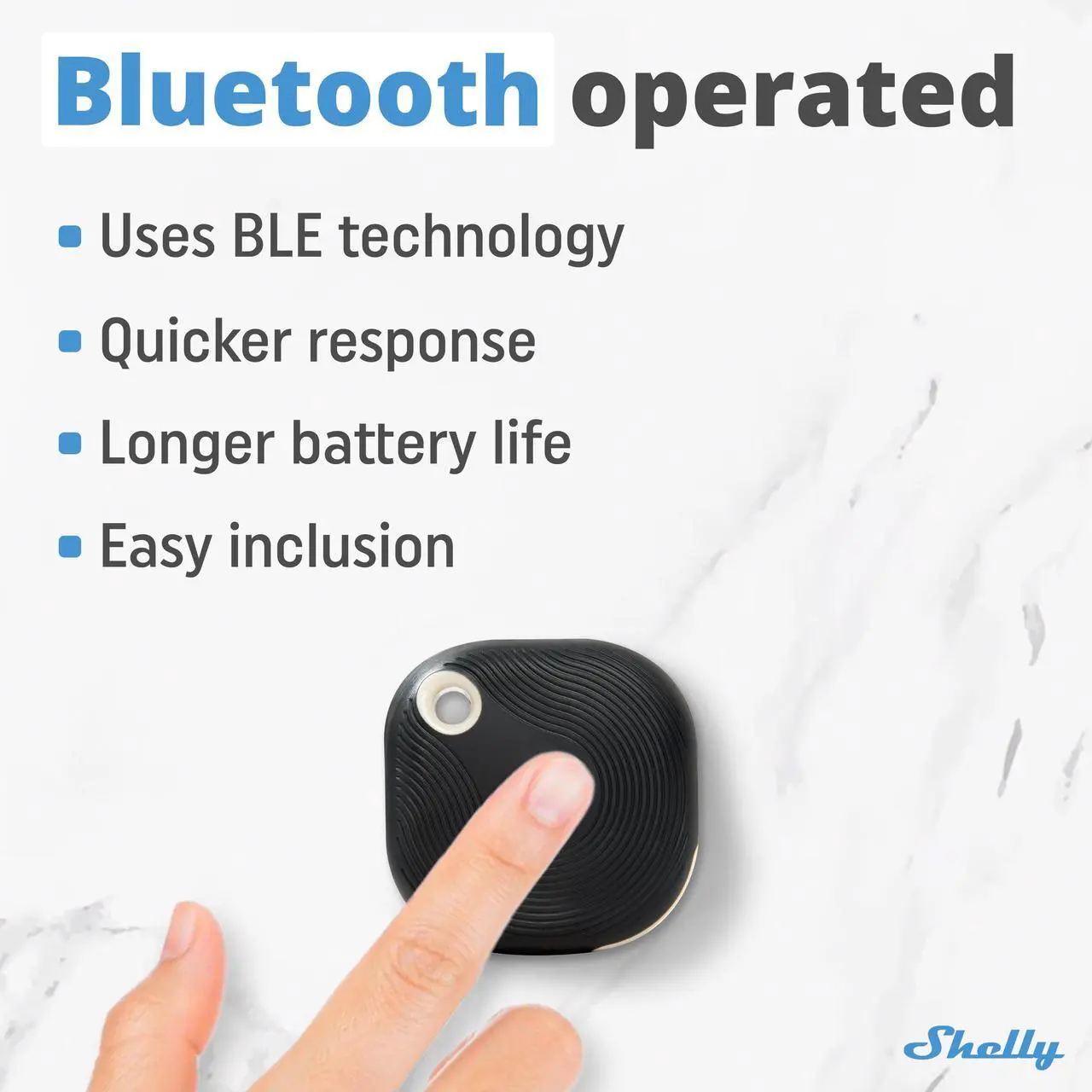Alt view image 4 of 7 - Shelly Blu Button Tough | Bluetooth-Operated Multi-Click Action and Scenes Activation Button | Versatile Control | IP54 Waterproof | Broad Range | Home Automation | Black