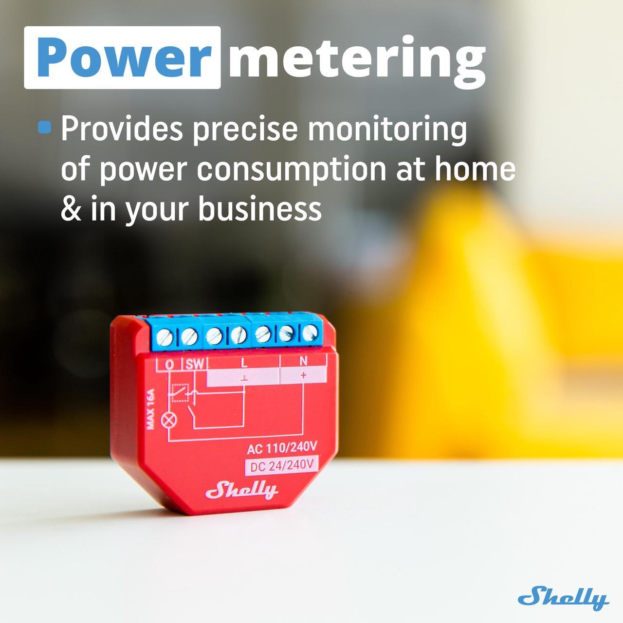 Alt view image 5 of 7 - Shelly Plus 1PM UL | Wi-Fi & Bluetooth operated smart relay switch | 1 channel 15A | Power Metering | Wireless Lighting Control | Google Home & Alexa Compatibility | iOS & Android App| Home Automation